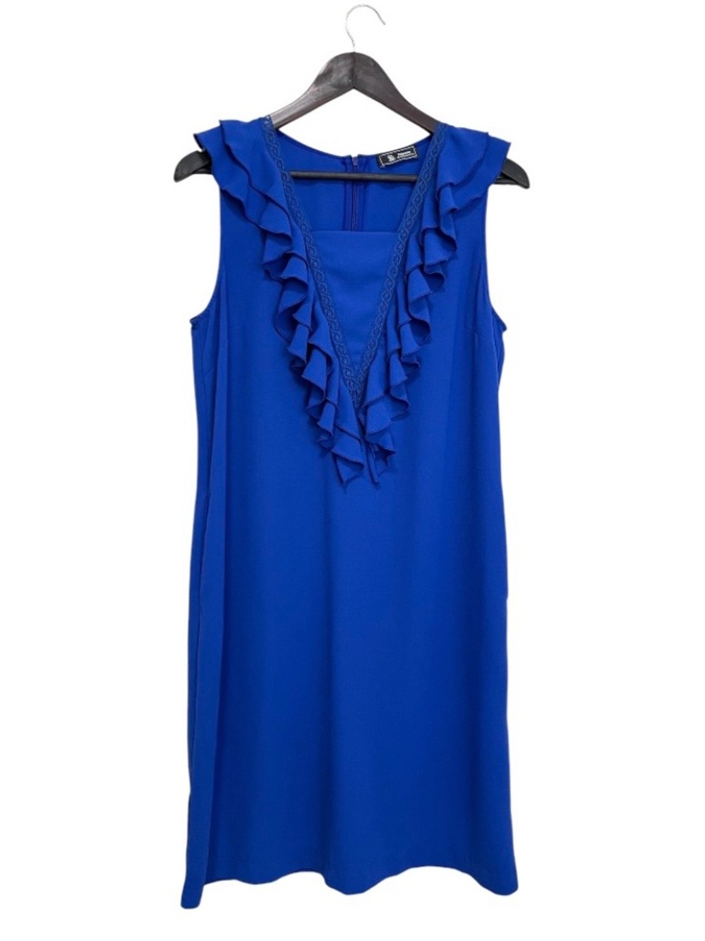 Sinequanone Blue Ruffle Neck Sleeveless Mini Dress